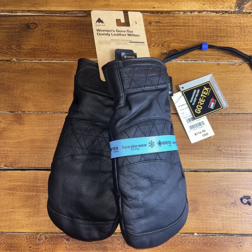 Burton Women's Black Gore-Tex Leather Mittens